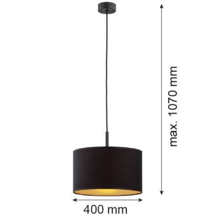 Argon 4341 - Lámpara colgante KARIN 1xE27/15W/230V negro