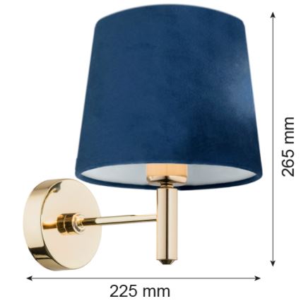 Argon 4348 - Aplique PONTE 1xE27/15W/230V azul/latón