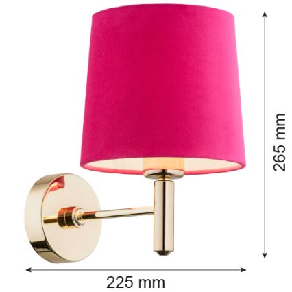 Argon 4349 - Aplique PONTE 1xE27/15W/230V rosa/latón