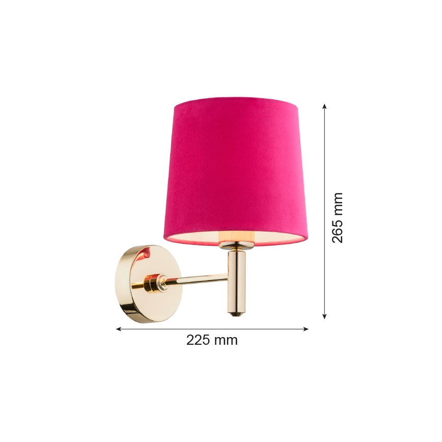 Argon 4349 - Aplique PONTE 1xE27/15W/230V rosa/latón