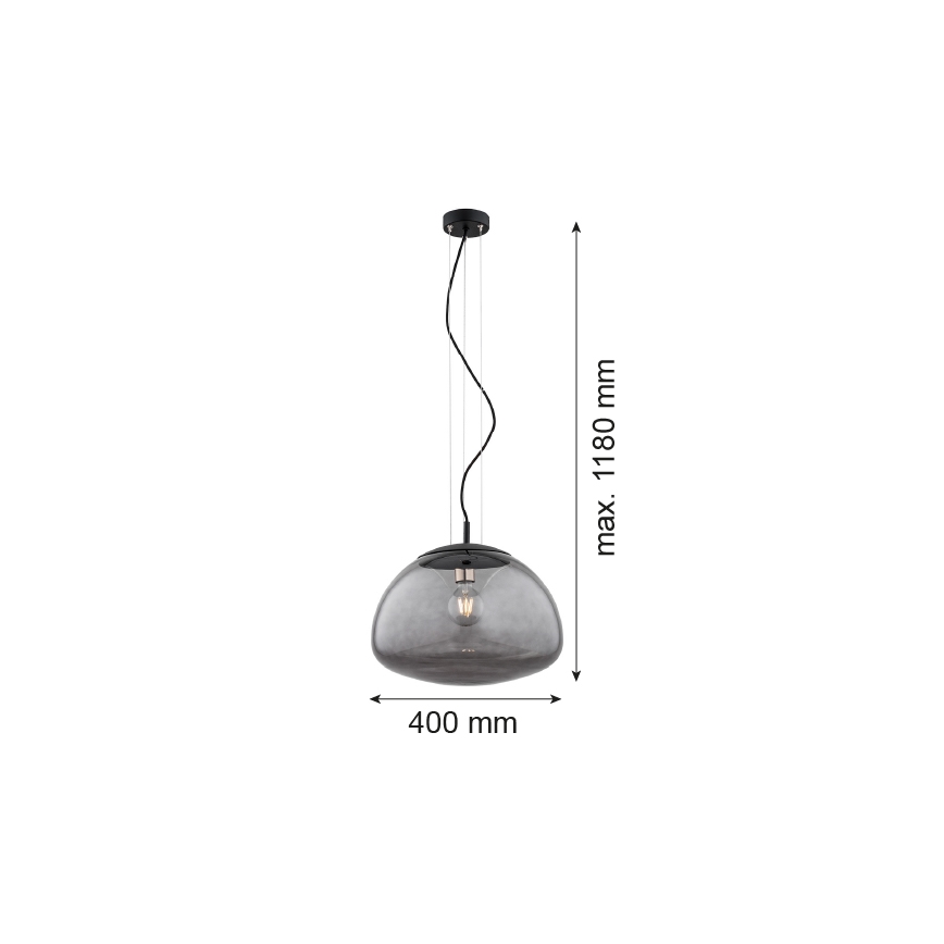 Argon 4350 - Lámpara colgante con cable TRINI 1xE27/15W/230V diámetro 40 cm negro