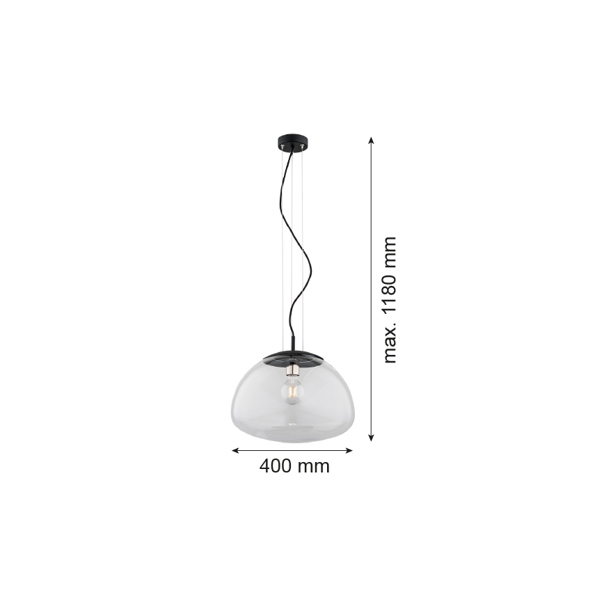 Argon 4351 - Lámpara colgante de cable TRINI 1xE27/15W/230V diámetro 40 cm negro