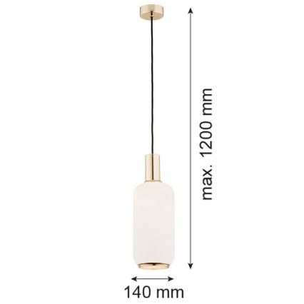 Argon 4356 - Lámpara colgante SAGUNTO 1xE27/15W/230V diá. 14 cm latón