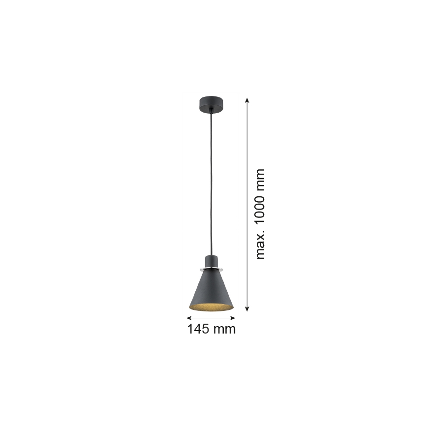Argon 4688 - Lámpara colgante BEVERLY 1xE27/15W/230V negro/cromo brillante