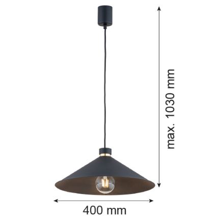 Argon 4695 - Lámpara colgante NASHVILLE 1xE27/15W/230V negro
