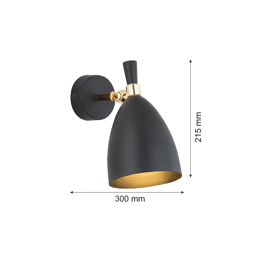 Argon 4701 - Aplique CHARLOTTE 1xE27/15W/230V negro/dorado