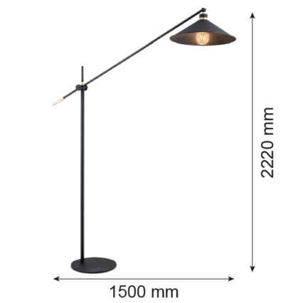 Argon 4732 - Lámpara de pie NASHVILLE 1xE27/15W/230V negro