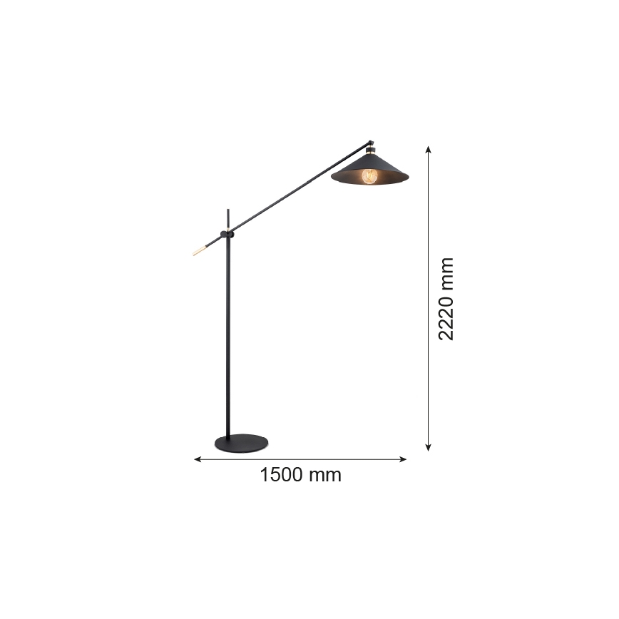 Argon 4732 - Lámpara de pie NASHVILLE 1xE27/15W/230V negro