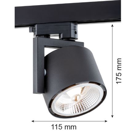 Argon 4751 - Foco LED para sistema de riel ALTO 1xGU10-AR111/12W/230V negro
