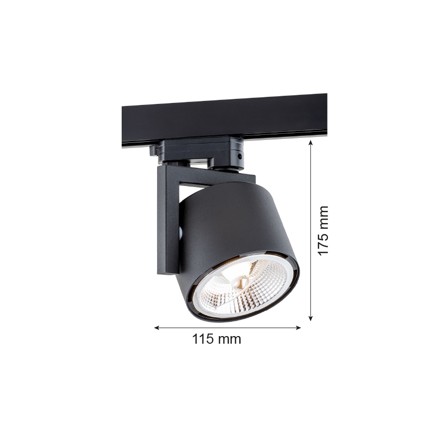 Argon 4751 - Foco LED para sistema de riel ALTO 1xGU10-AR111/12W/230V negro