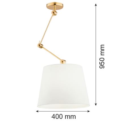 Argon 4895 - Lámpara colgante ZAKYNTOS PLUS 1xE27/15W/230V blanco/dorado