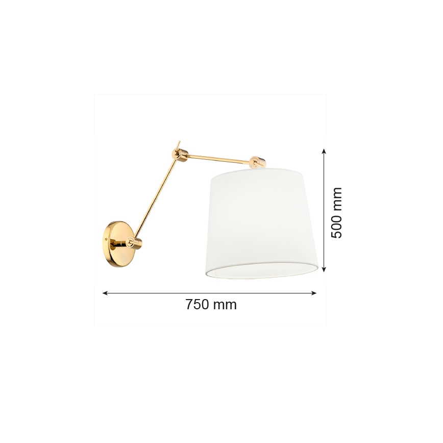 Argon 4897 - Aplique ZAKYNTOS PLUS 1xE27/15W/230V blanco/dorado