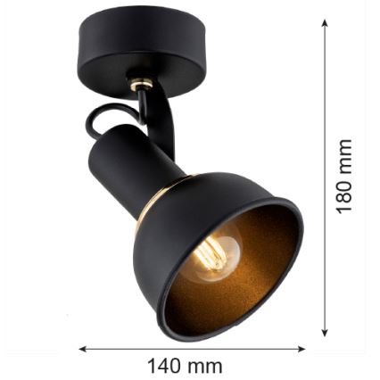 Argon 4900 - Foco TWIST 1xE14/7W/230V negro/dorado
