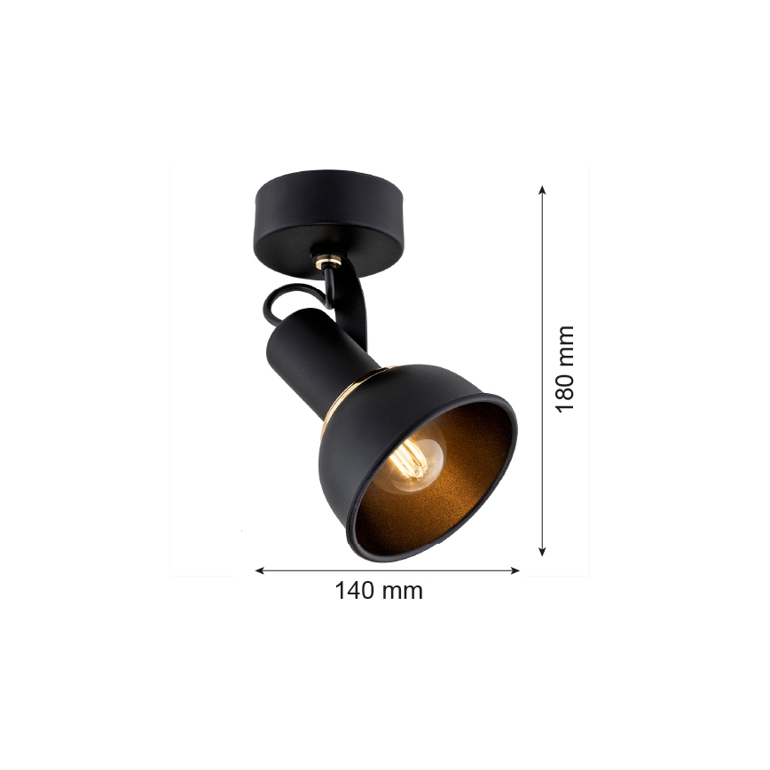 Argon 4900 - Foco TWIST 1xE14/7W/230V negro/dorado