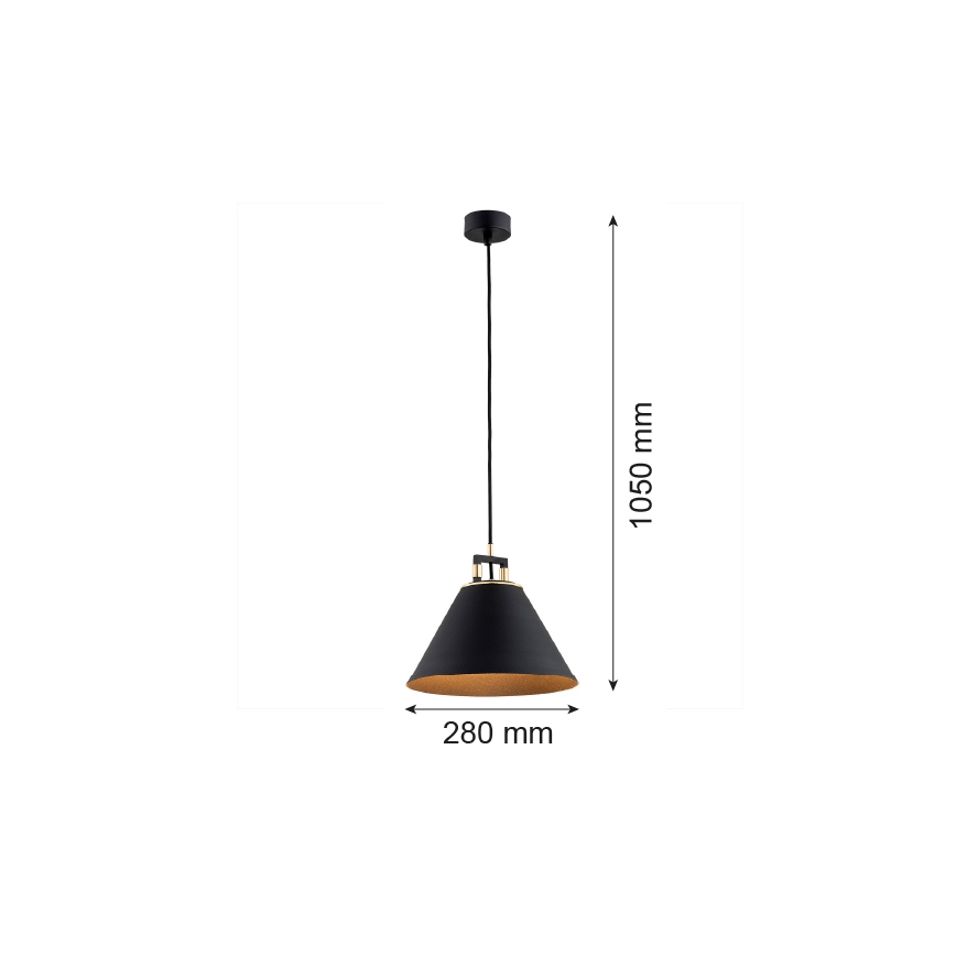 Argon 4915 - Lámpara colgante ORTE 1xE27/15W/230V negro