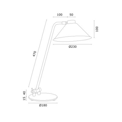 Argon 4996 - Lámpara de mesa GABIAN 1xE27/15W/230V blanco