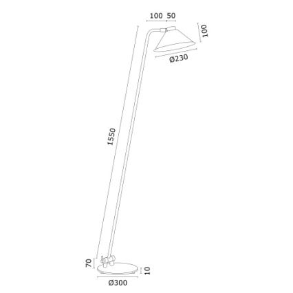 Argon 4999 - Lámpara de pie GABIAN 1xE27/15W/230V negro