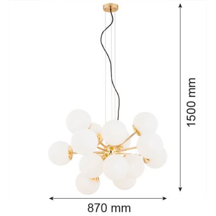 Argon 5048 - Lámpara colgante SATELITE PLUS 15xE27/15W/230V dorado