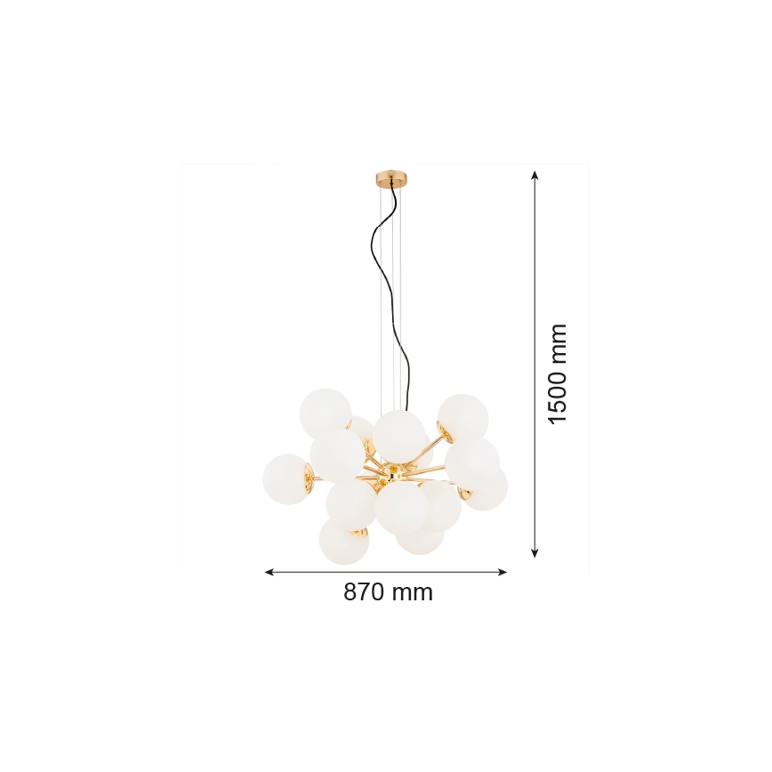 Argon 5048 - Lámpara colgante SATELITE PLUS 15xE27/15W/230V dorado