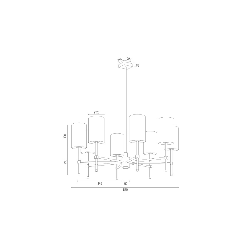 Argon 5051 - Lámpara colgante ABRUZZO 8xE14/15W/230V latón/blanco