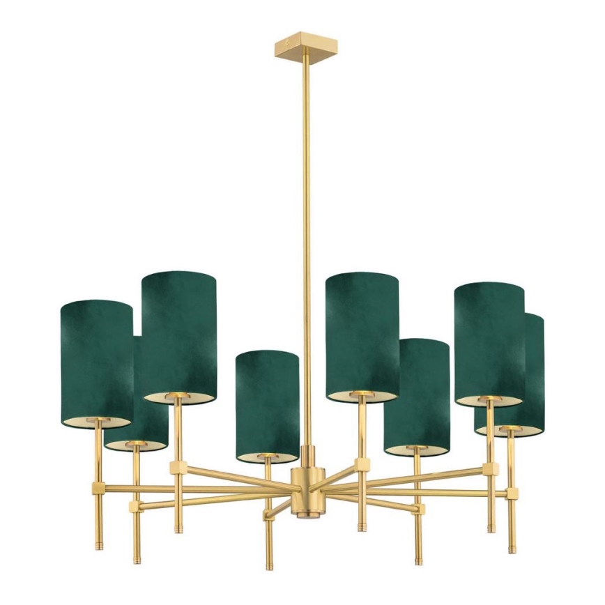 Argon 5055 - Lámpara colgante ABRUZZO 8xE14/7W/230V latón/verde