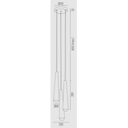 Argon 6103 - Lámpara colgante HOLLYWOOD 3xE14/7W/230V negro