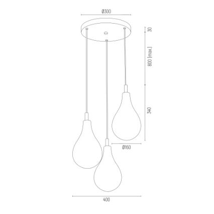 Argon 6105 - Lámpara colgante OAKLAND 3xG9/6W/230V negro