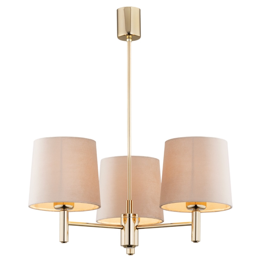 Argon 6109 - Lámpara colgante PONTE 3xE27/15W/230V beige