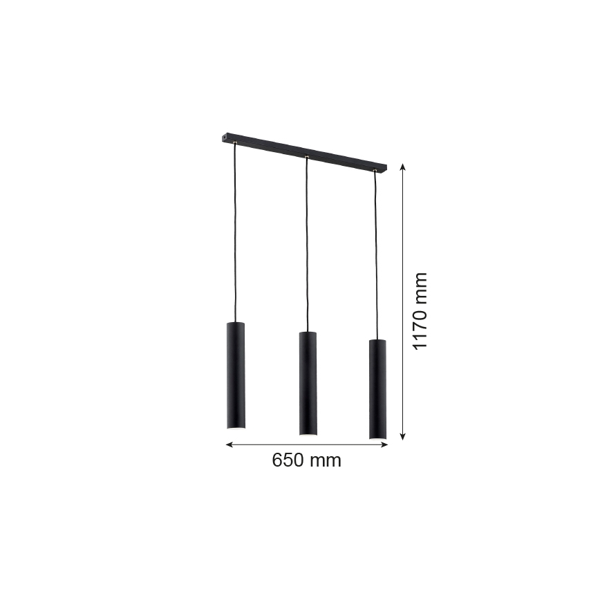 Argon 6112 - Lámpara colgante GOMERA 3xGU10/5W/230V negro