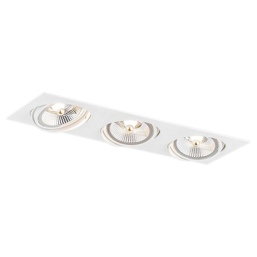Argon 6115 - Lámpara empotrada OLIMP 3xGU10-AR111/12W/230V blanca
