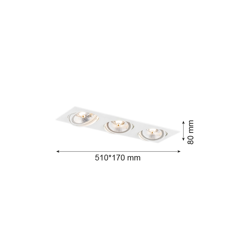 Argon 6115 - Lámpara empotrada OLIMP 3xGU10-AR111/12W/230V blanca