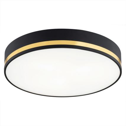Argon 6141 - Plafón AMORE 3xE27/15W/230V diá. 45 cm negro/dorado