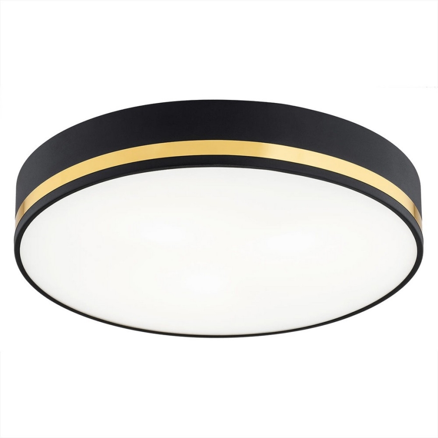 Argon 6141 - Plafón AMORE 3xE27/15W/230V diá. 45 cm negro/dorado