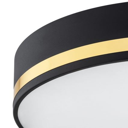 Argon 6141 - Plafón AMORE 3xE27/15W/230V diá. 45 cm negro/dorado