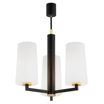 Argon 6143 - Lámpara colgante CAMELOT PLUS 3xE27/15W/230V negro/blanco/dorado