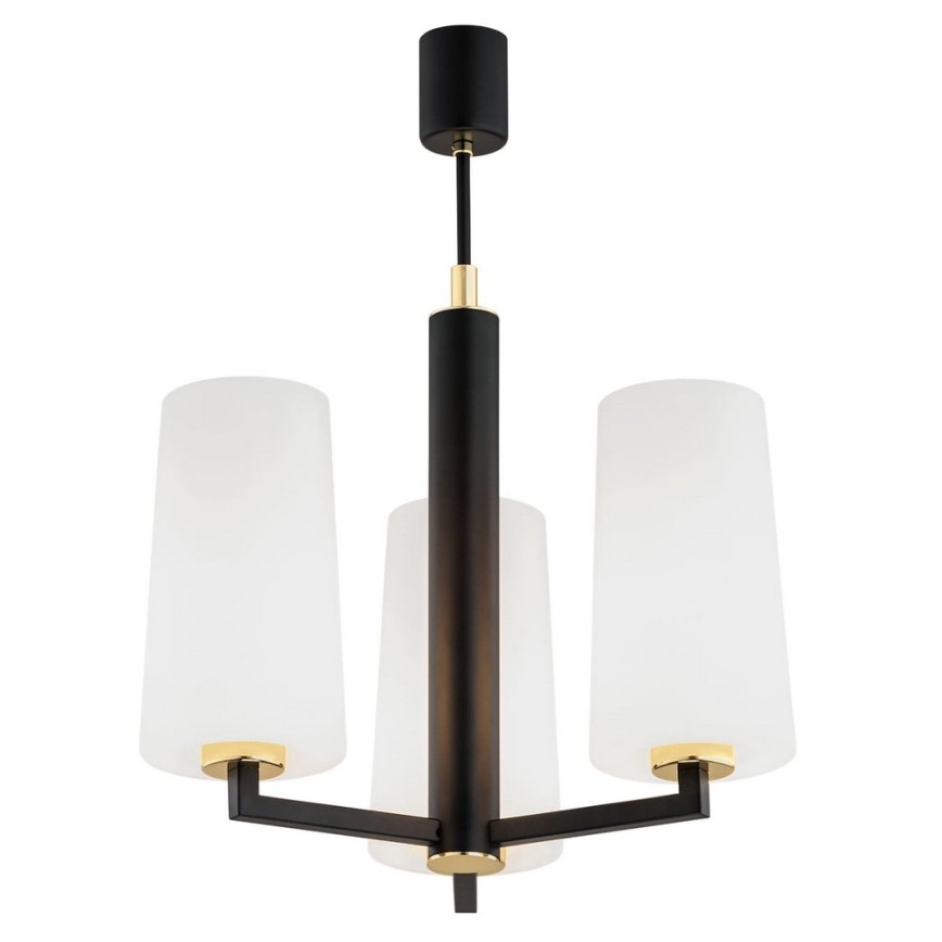 Argon 6143 - Lámpara colgante CAMELOT PLUS 3xE27/15W/230V negro/blanco/dorado