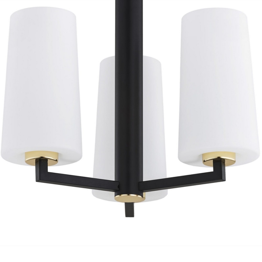 Argon 6143 - Lámpara colgante CAMELOT PLUS 3xE27/15W/230V negro/blanco/dorado