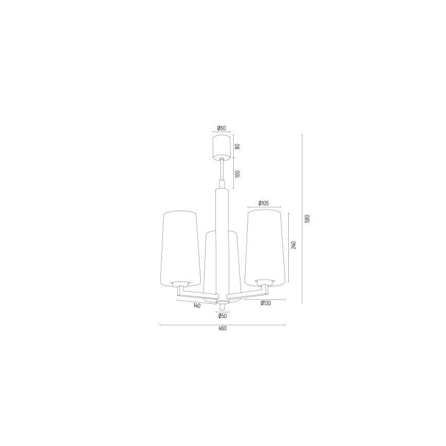 Argon 6143 - Lámpara colgante CAMELOT PLUS 3xE27/15W/230V negro/blanco/dorado