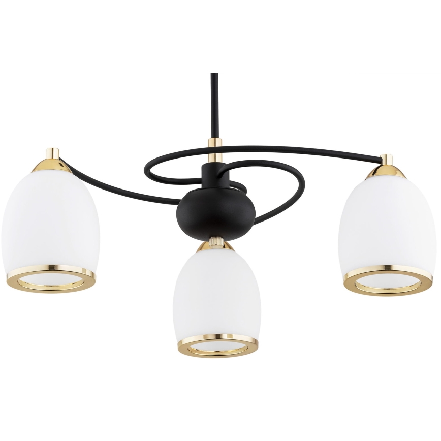 Argon 6144 - Lámpara colgante AVILA PLUS 3xE27/15W/230V negro/dorado/blanco