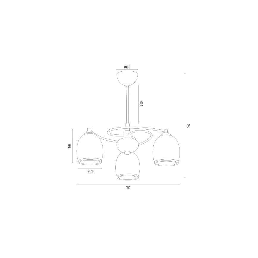 Argon 6144 - Lámpara colgante AVILA PLUS 3xE27/15W/230V negro/dorado/blanco