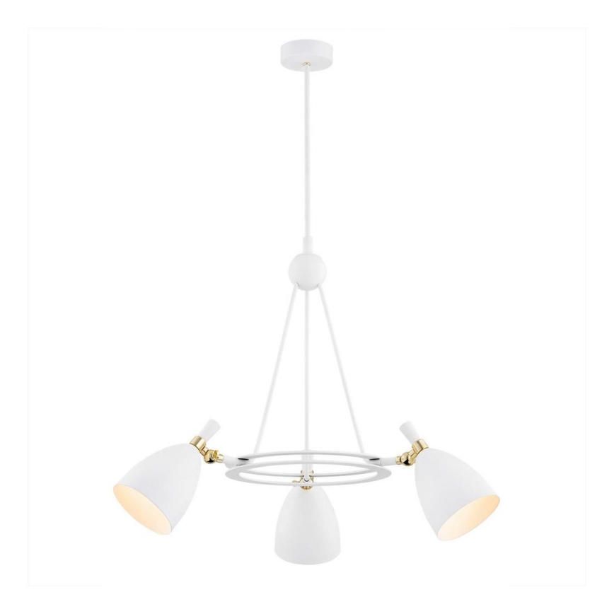 Argon 6148 - Lámpara colgante CHARLOTTE 3xE27/15W/230V blanco/dorado