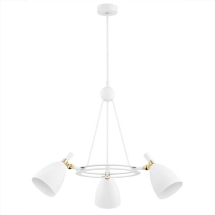 Argon 6148 - Lámpara colgante CHARLOTTE 3xE27/15W/230V blanco/dorado