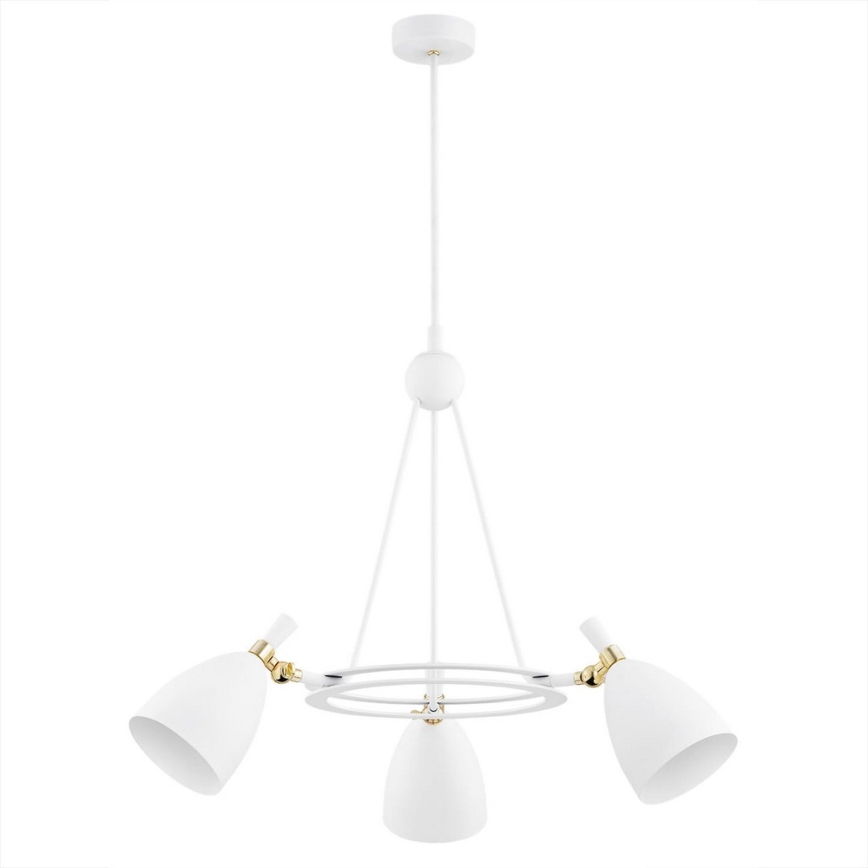 Argon 6148 - Lámpara colgante CHARLOTTE 3xE27/15W/230V blanco/dorado