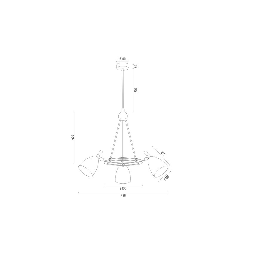 Argon 6148 - Lámpara colgante CHARLOTTE 3xE27/15W/230V blanco/dorado