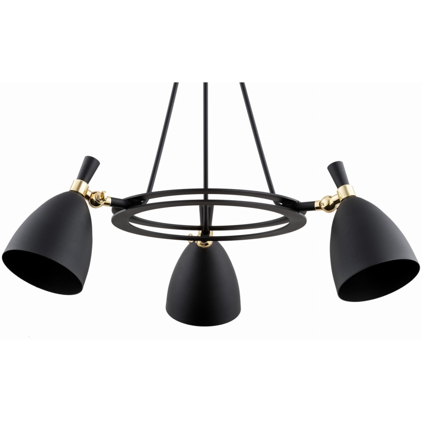 Argon 6149 - Lámpara colgante CHARLOTTE 3xE27/15W/230V negro/dorado