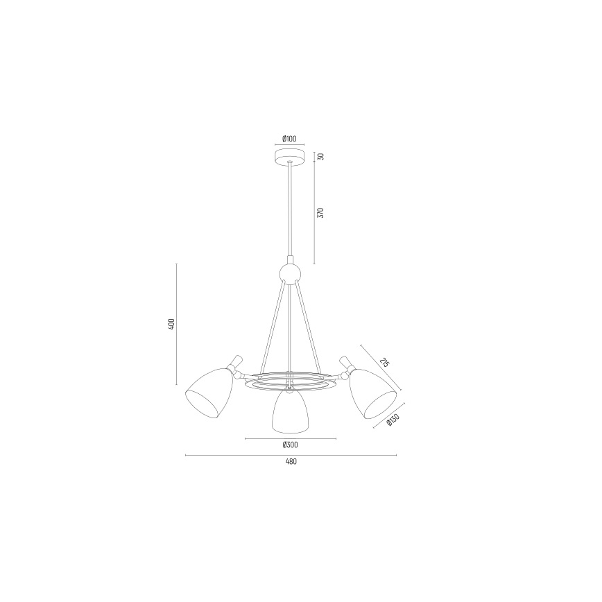 Argon 6149 - Lámpara colgante CHARLOTTE 3xE27/15W/230V negro/dorado