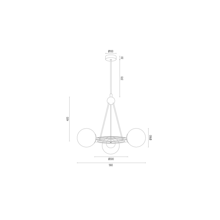 Argon 6150 - Lámpara colgante AMALFI 3xE27/15W/230V negro/blanco