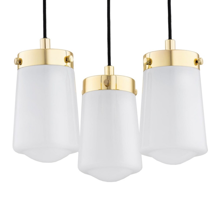 Argon 6164 - Lámpara colgante PASADENA 3xE27/15W/230V dorado/blanco