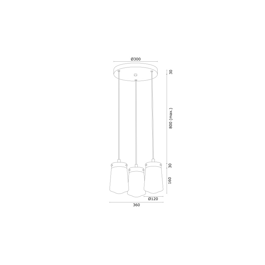 Argon 6164 - Lámpara colgante PASADENA 3xE27/15W/230V dorado/blanco