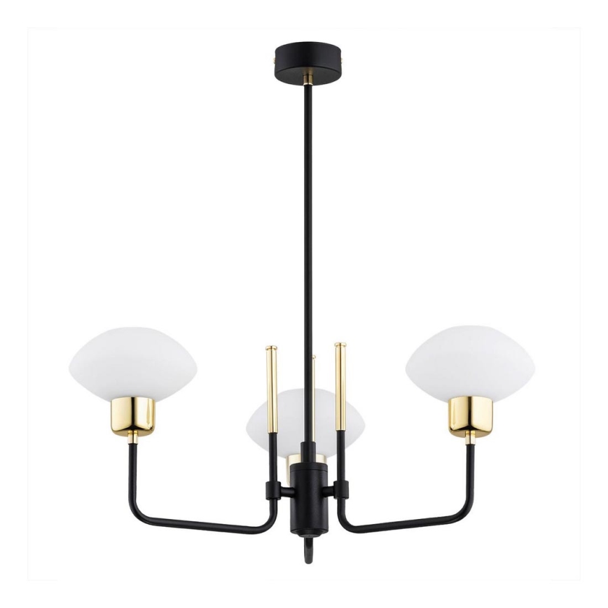 Argon 6166 - Lámpara de techo sobre poste RAVELLO 3xE14/15W/230V negro/dorado